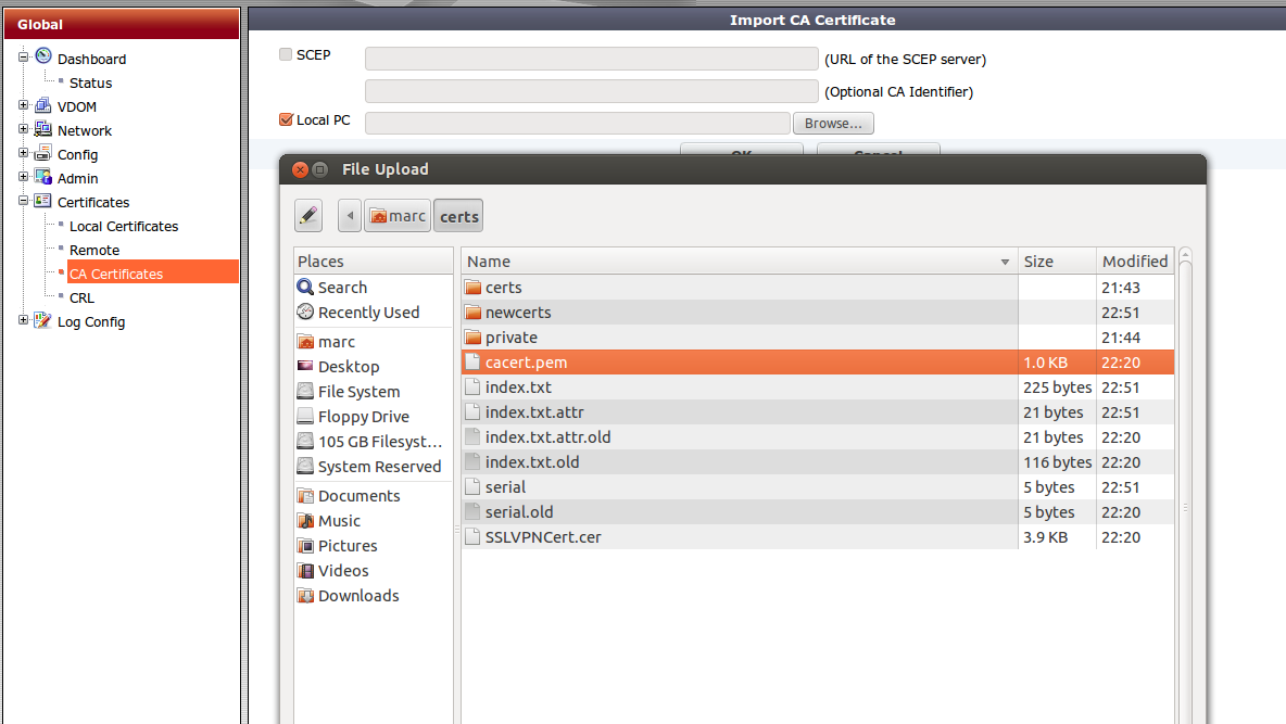 Another test should reveal that users can log into the SSL VPN using two-factor certificate/password authentication.